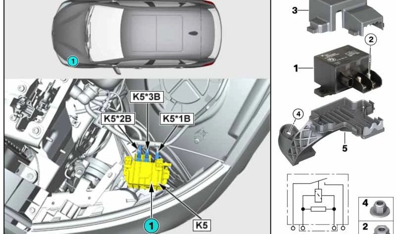 Soporte para BMW Serie 2 F45, F46 (OEM 61136801514). Original BMW