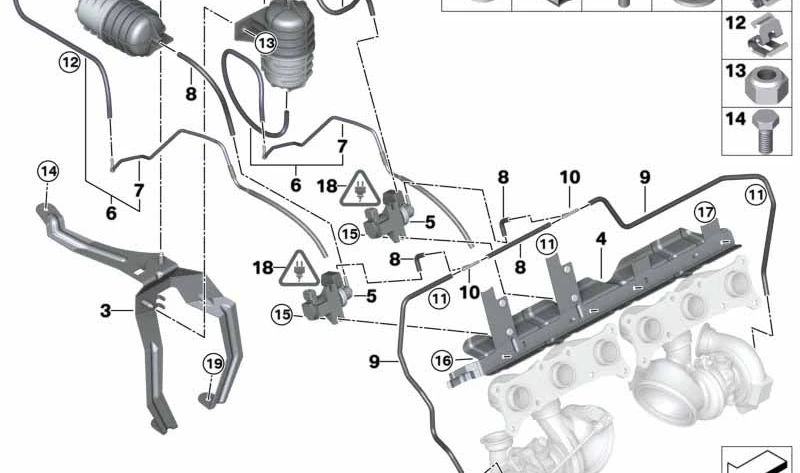 Depósito de Vacío para BMW X5 F85, X6 F86, Z4 E89 (OEM 11657612487). Original BMW