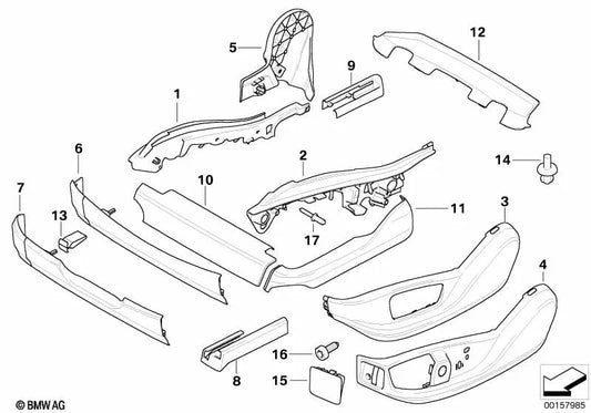 Embellecedor trasero izquierdo para BMW X5 E70, E70N Serie X6 E71, E72 (OEM 52107302209). Original BMW