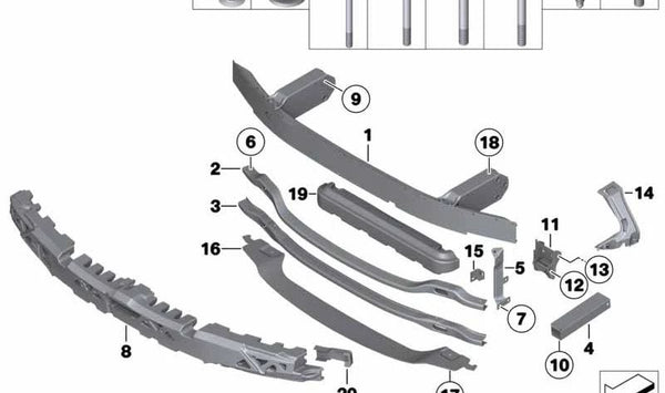 Amortiguador delantero para BMW F10N, F11N, F18N (OEM 51117331748). Original BMW