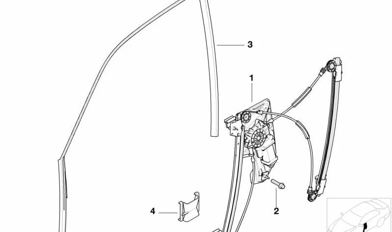 Elevador de ventanilla eléctrico delantero izquierdo para BMW Serie 7 E38 (OEM 51338205633). Original BMW