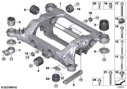 Amortiguador de vibraciones para BMW G60, G70 (OEM 33176894068). Original BMW