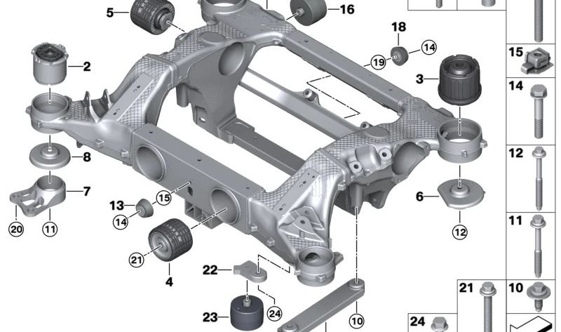 Tornillo ASA para BMW Serie 1 F40, F52, F70, Serie 2 F44, F45, F46, F87, U06, Serie 3 F80, Serie 4 F82, F83, Serie 5 G68, Serie 7 G70, X1 F48, F49, U11, X2 F39, U10, MINI F54, F55, F56, F57, F60, F65, U25 (OEM 31106862545). Original BMW