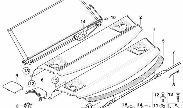 Panel de almacenaje para BMW Serie 3 E90, E90N (OEM 51467141214). Original BMW