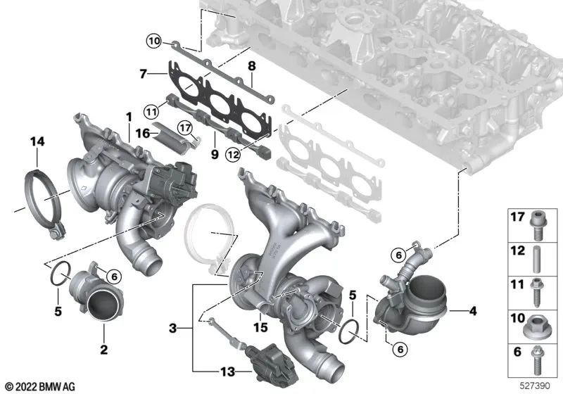 Guía deslizante para BMW Serie 2 G87, Serie 3 G20N, G21N, G80, G81, Serie 4 G82, G83, X3 F97, F97N, X4 F98, F98N (OEM 11658054866). Original BMW