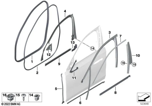 Giunto a triangolo a specchio proprio all'esterno per la serie BMW 7 G70 (OEM 51339447536). BMW originale