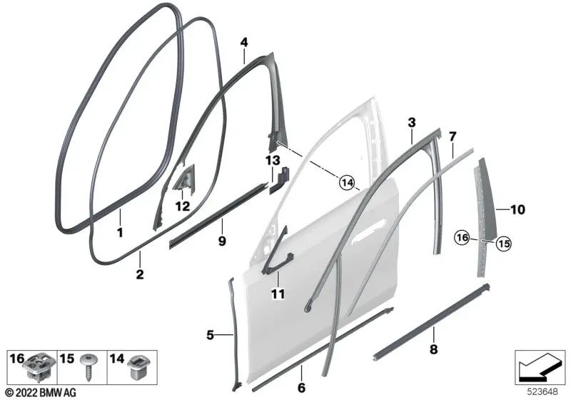 Articulação frontal direita para BMW G70 (OEM 51769447440). BMW original