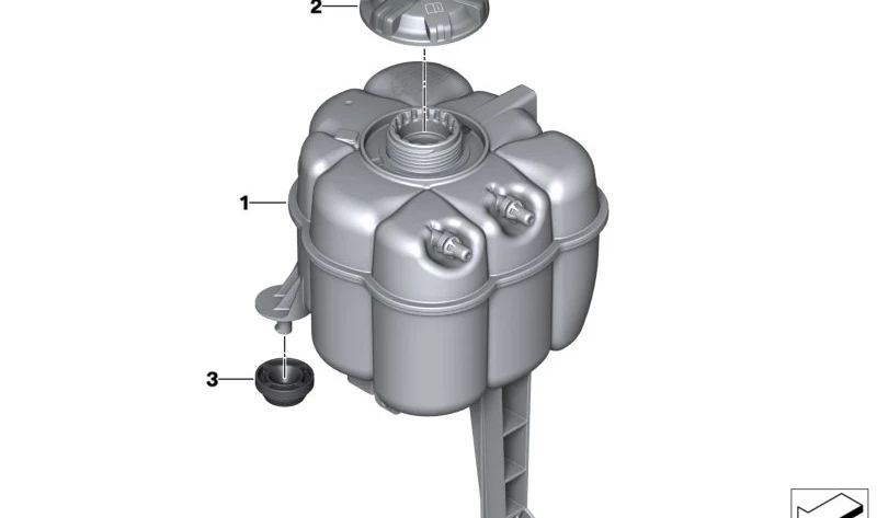 Tapón de rosca para tanque de expansión para BMW Serie 5 G60, Serie 7 G70, i I20 (OEM 17139885509). Original BMW.