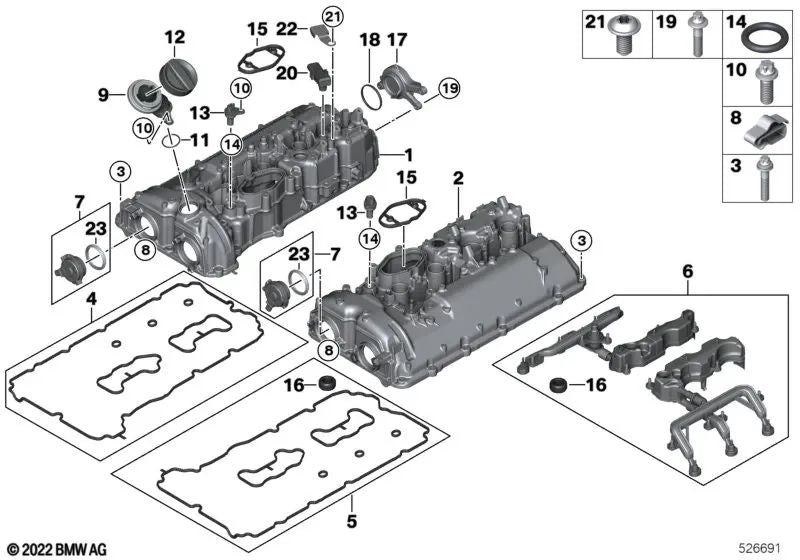 Junta Tórica para BMW Serie 5 F90, G30, Serie 7 G11, G12, Serie 8 F91, G14, X5 F95, G05, X6 F96, G06, X7 G07, XM G09 (OEM 11128639554). Original BMW.