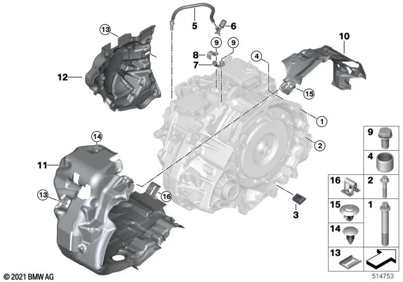 Tapón de cierre para BMW Serie 1 F21N, F40, F52, Serie 2 F44, F45, F45N, F46, F46N, U06, Serie 3 F30N, F31N, F34, Serie 4 F33, F36, i I12, I12N, I15, X1 F48, F48N, F49, F49N, U11, U12, X2 F39, MINI F54, F54N, F55, F55N, F56, F56N, F57, F57N, F60, F60N (OE