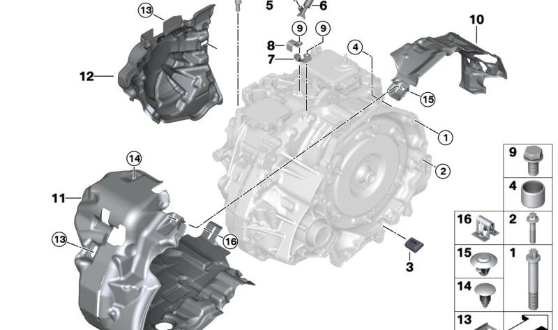 Soporte para tubo de ventilación OEM 24148699927 para BMW F40, F44, F45, F46, F48, F39. Original BMW