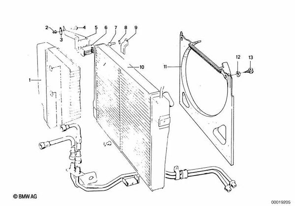 Radiador de refrigerante para BMW E46, E90, F30, G20 (OEM 17111102866). Original BMW.