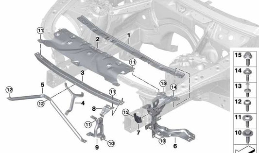 Soporte para persiana de aire izquierda OEM 51747449411 para BMW F91, F92, F93, G14, G15, G16. Original BMW.