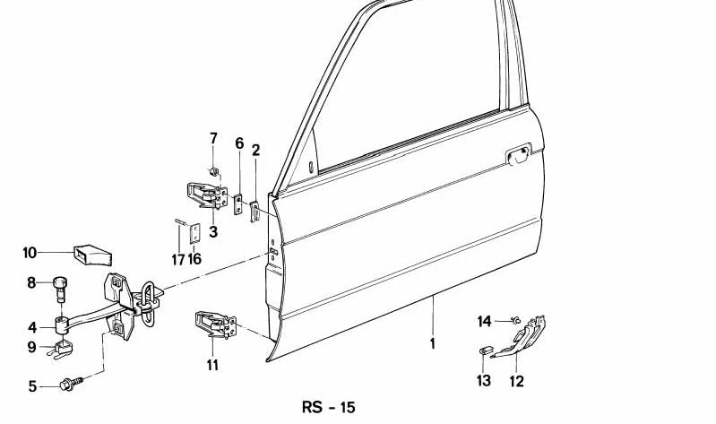 Bisagra desmontable izquierda OEM 41511911893 para BMW Serie 3 E30. Original BMW.