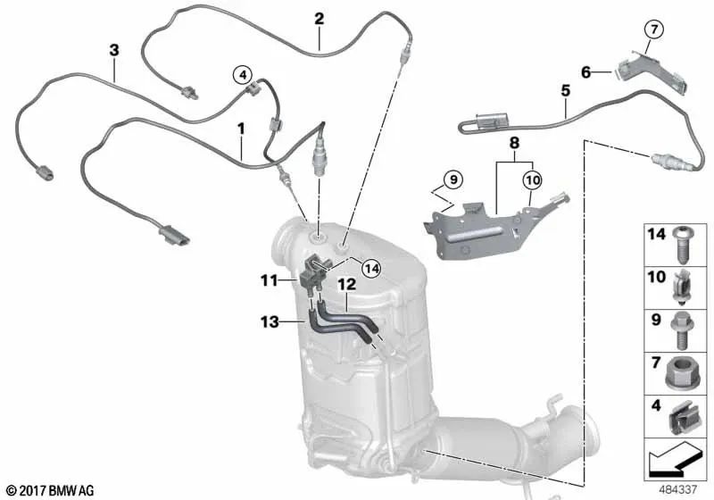 Tubo para BMW Serie 1 F40, Serie 2 F44, F45N, F46N, X1 F48, F48N, X2 F39, MINI F54, F54N, F55, F55N, F56, F56N, F57, F60, F60N (OEM 13628579975). Original BMW