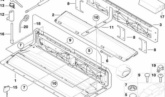 Soporte para BMW E46, E64, E64N (OEM 54317001867). Original BMW.