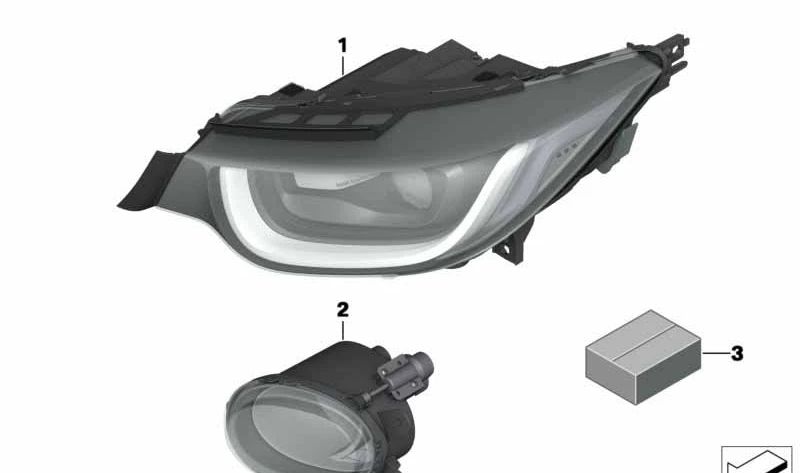 Parachoques faro izquierdo para BMW I01 (OEM 63117295687). Original BMW