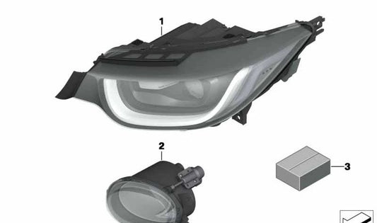 Faros Halógenos Derecho para BMW I01 (OEM 63117295670). Original BMW