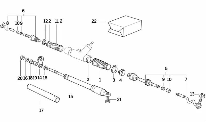 Buje para BMW Serie 3 E30, E36 (OEM 32111124988). Original BMW