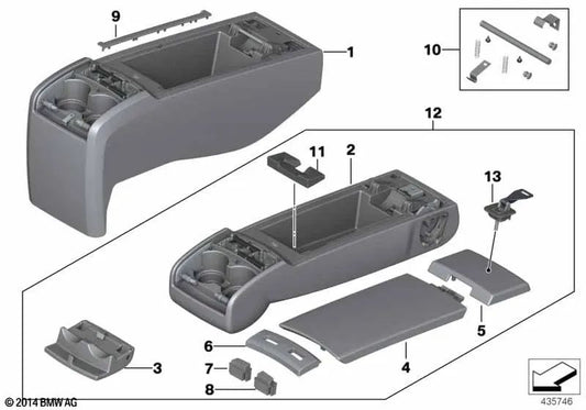 Portavasos para BMW Serie 5 F07, F07N (OEM 52207345302). Original BMW