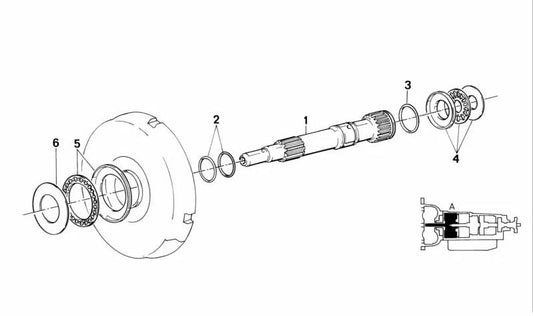 OEM Spacer 24211215414 para BMW E30, E28, E34, E24, E23, E31. BMW original