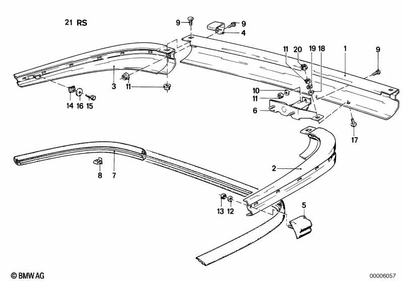 Parachoques trasero izquierdo para BMW Serie 6 E24 (OEM 51121886697). Original BMW.