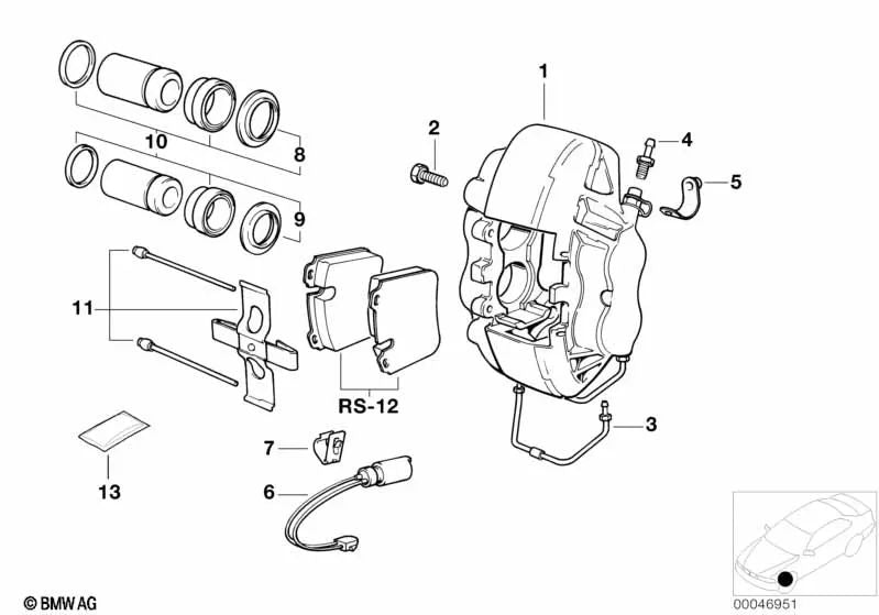 Kit de Reparación de Pastillas de Freno sin Amianto para BMW E34, E31 (OEM 34112227863). Original BMW.