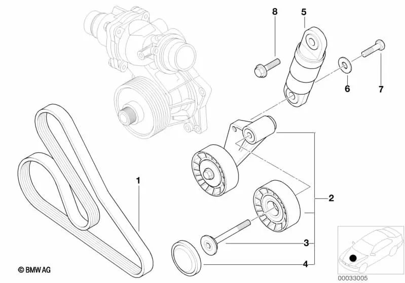 Tensor con Palanca para BMW E39, E38 (OEM 11282248214). Original BMW.