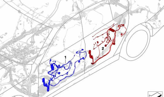 Door wiring harness driver's side for BMW F90N, G30N, G31N (OEM 61125A1C487). Original BMW