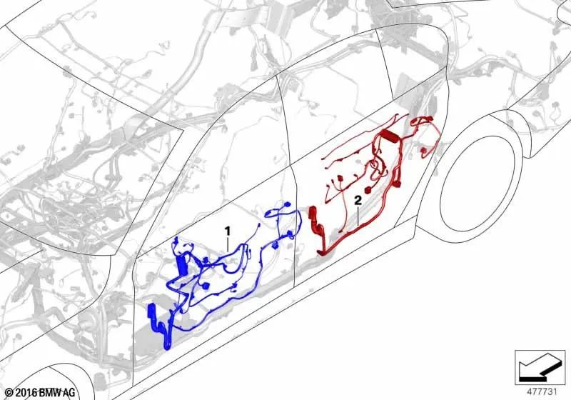 Câblage de porte arrière pour BMW F90, G30, G31 (OEM 6112691535). BMW d'origine