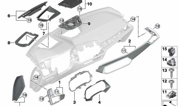 Faldón I-Panel Fibra de Carbono Conductor para BMW X5 F95, G05, X6 F96, G06 (OEM 51458745377). Original BMW