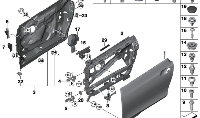 Placa de bisagra OEM 51817269725 para BMW i3 (I01). Original BMW.