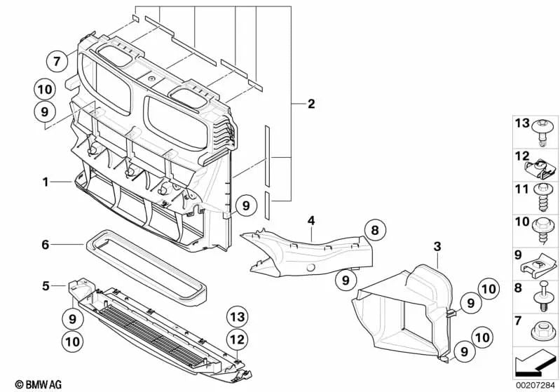 Low Temperature Radiator Seal for BMW X5 E70, X6 E71 (OEM 51647218399). Original BMW.