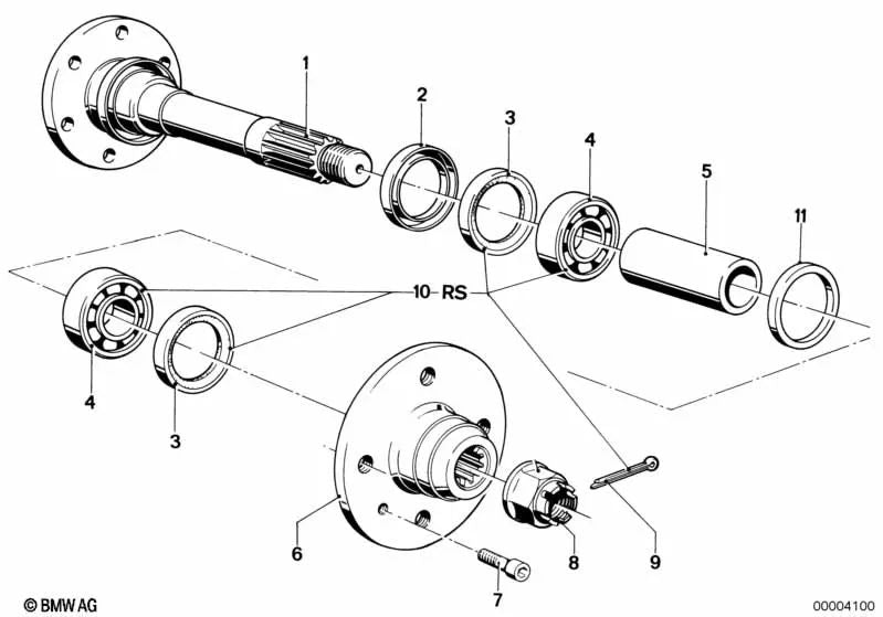 Casquillo separador para BMW Serie 3 E21 (OEM 33411118696). Original BMW