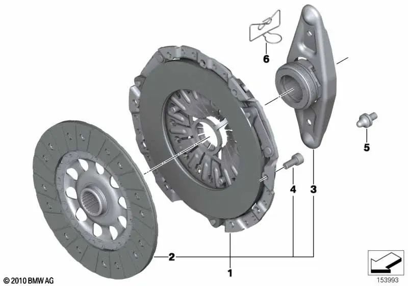 Juego de Piezas de Embrague para BMW Serie 1 F20, F21, Serie 2 F22, F23, Serie 3 E90, E91, E92, Serie 5 E60N, E61N, X1 E84 (OEM 21207567624). Original BMW.