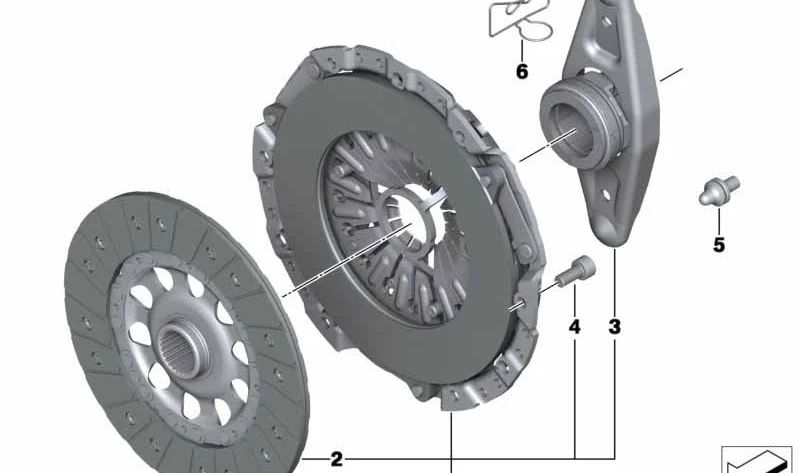 Conjunto de Piezas de Embrague para BMW E81, E82, E87, E88, E90, E91, E92, E93, E60N, E61N, E84, E83, E85 (OEM 21207599307). Original BMW