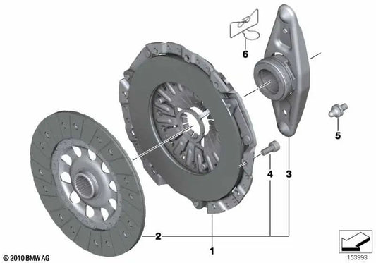 Juego de piezas de embrague para BMW Serie 3 E90, E91, E92, E93, Serie 5 E60, E60N, E61, E61N, X3 E83, E83N (OEM 21207573791). Original BMW