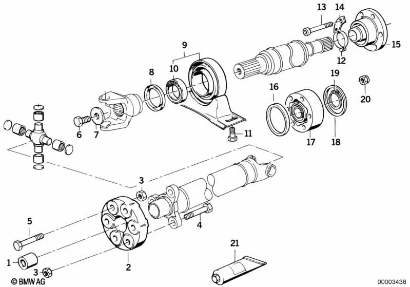 Tornillo hexagonal para BMW Serie 3 E21, E30 Serie 5 E12, E28, E34 (OEM 26111209498). Original BMW.