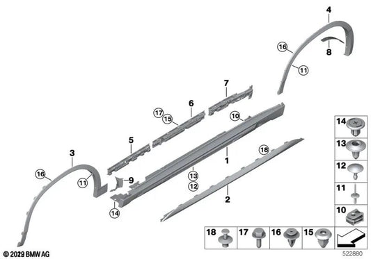 Support bar middle right for BMW F39. Original BMW (OEM 51777426450)