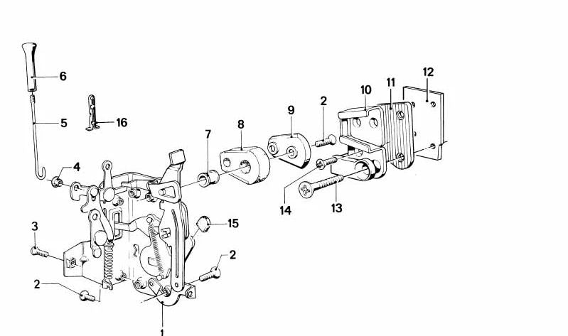 Cerradura delantera izquierda para BMW Serie 7 E23 (OEM 51211885915). Original BMW.