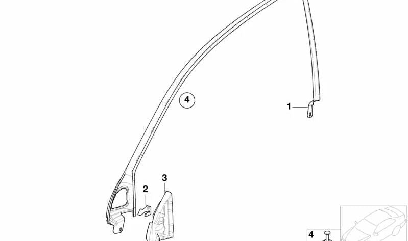 Sellado delantero derecho para BMW Serie 3 E46 (OEM 51338252458). Original BMW