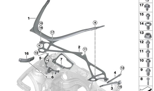 Reforço de Blaparo 51617435132 para BMW F20, F21, F22, F23, F87, F30, F31, F34, F80, F32, F33, F36, F82, F83. BMW original.