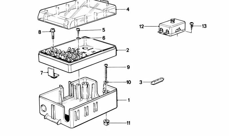 OEM Fuse Box 61131364843 per BMW E23. BMW originale.