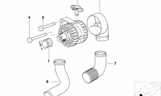 Tubo de admisión para BMW E46, E39 (OEM 12311740627). Original BMW