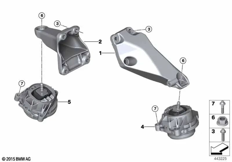 Soporte de motor izquierdo para BMW F20, F21, F22, F30, F31, F34, F32, F36 (OEM 22116856405). Original BMW