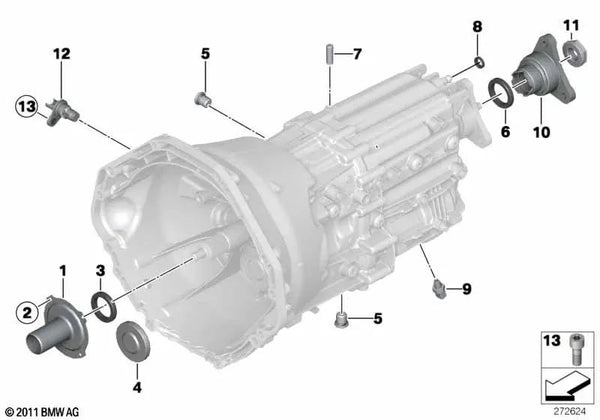 Abtriebsflansch para BMW E60, E60N, E61, E61N, F10, E63, E63N, E64, E64N, F06, F12, F13 (OEM 23217577706). Original BMW