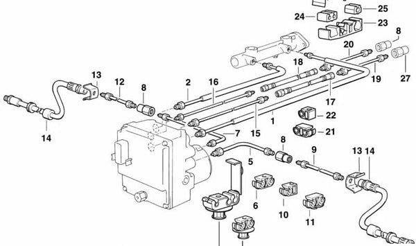 Tubería para BMW Serie 7 E38 (OEM 34326755541). Original BMW