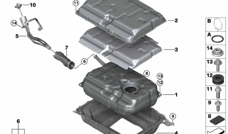 Insertos de Espuma Amortiguadores de Vibraciones para BMW X5 G05 (OEM 16119425914). Original BMW