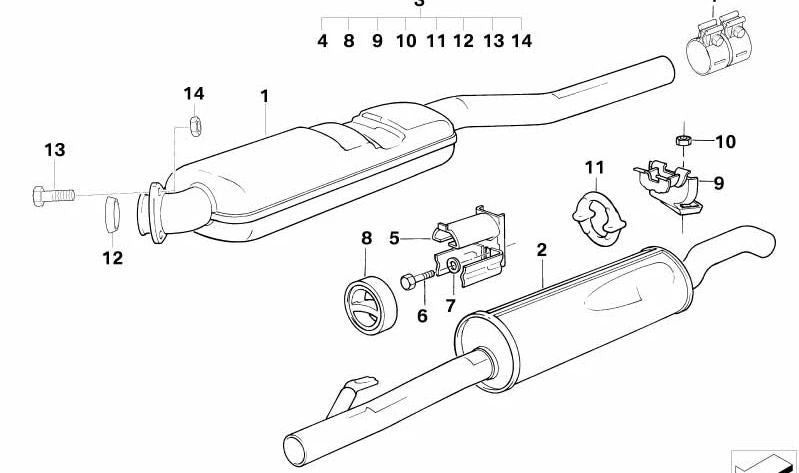 Soporte para el silenciador trasero OEM 18211719351 para BMW E34. Compatible con todos los modelos E34. Original BMW.