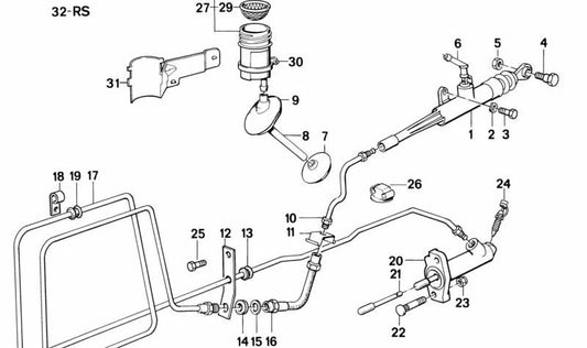 Tubería para BMW Serie 5 E34, Serie 7 E32 (OEM 35311158875). Original BMW